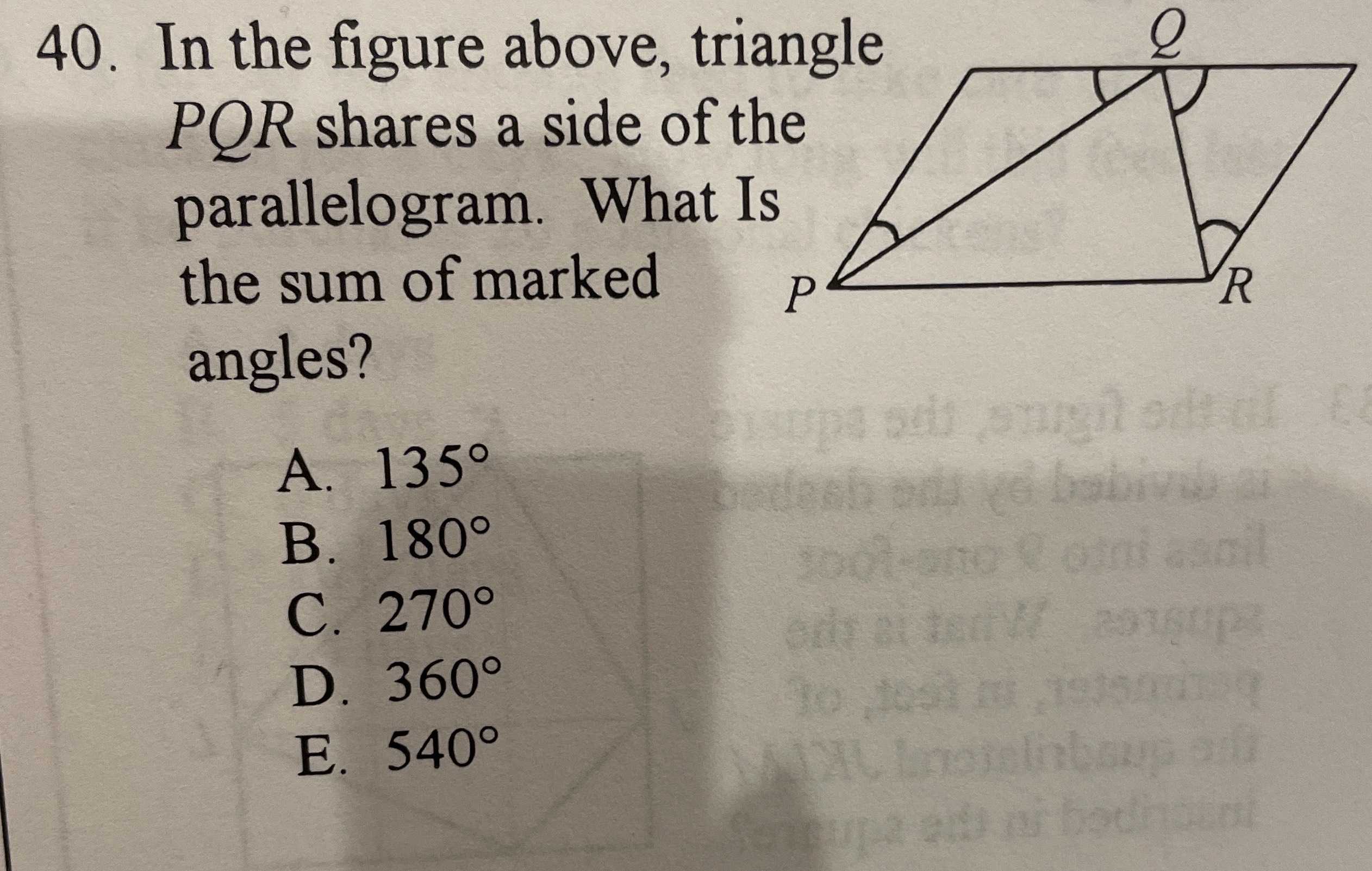 In The Figure Above Triangle PQR Shares A Side Of The Parallelogram