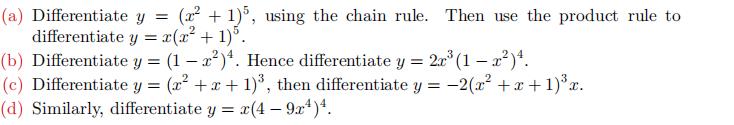 (a) Differentiate \(y = ( x ^ { 2 } + 1 ) ^ { 5 }...