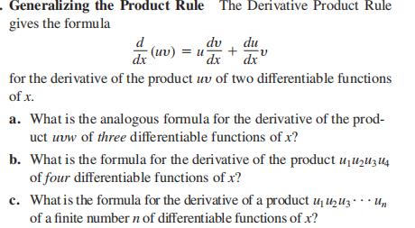 Generalizing the Product Rule The Derivative Prod...