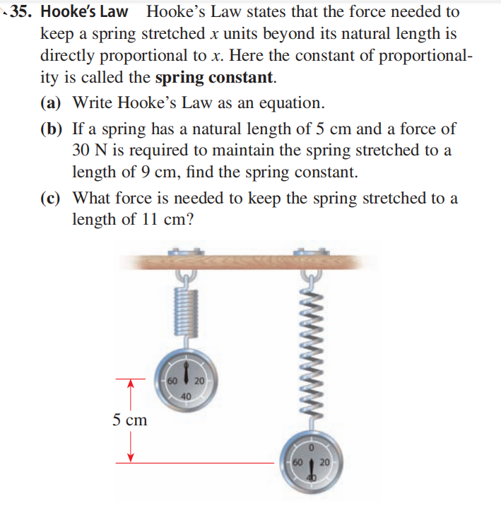 35. Hooke's Law Hooke's Law states that the force CameraMath