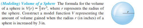 Modeling) Volume of a Sphere The formula for the ...