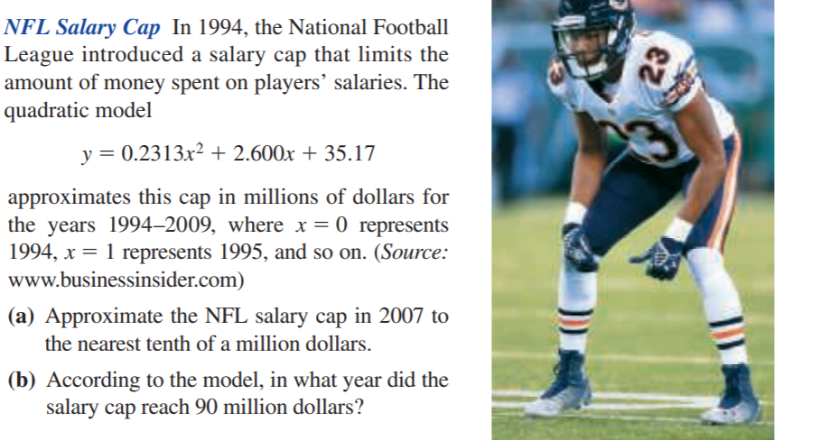 NFL Salary Cap In \(1994\) , the National Footbal...