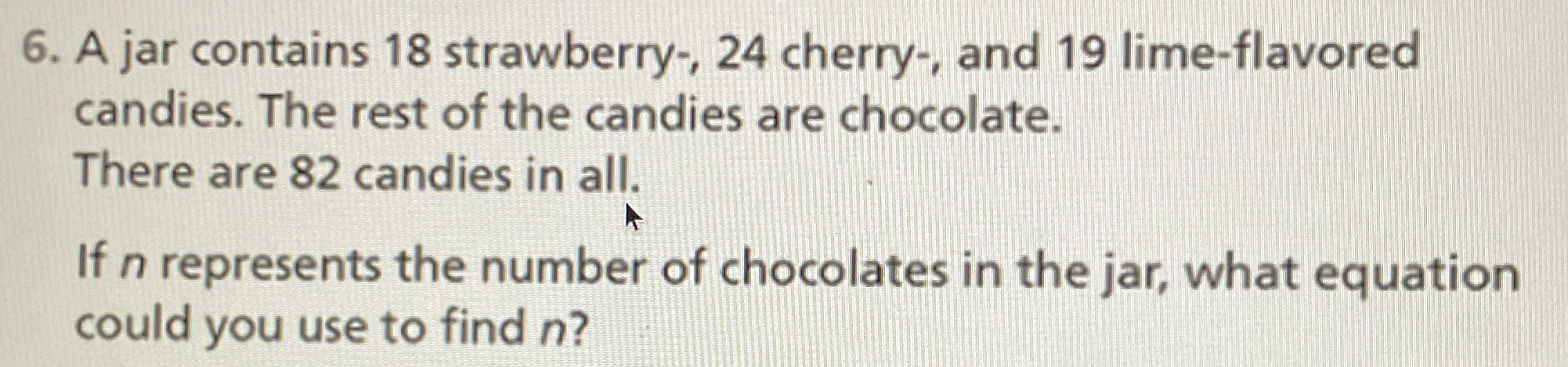 A jar contains \(18\) strawberry-, \(24\) cherry-,...