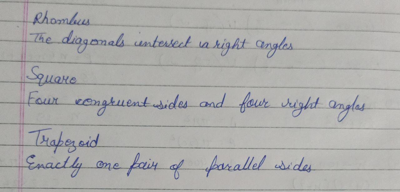 What are the characteristics of squares, rhombi, kites, and trapezoids? How do you prove each of