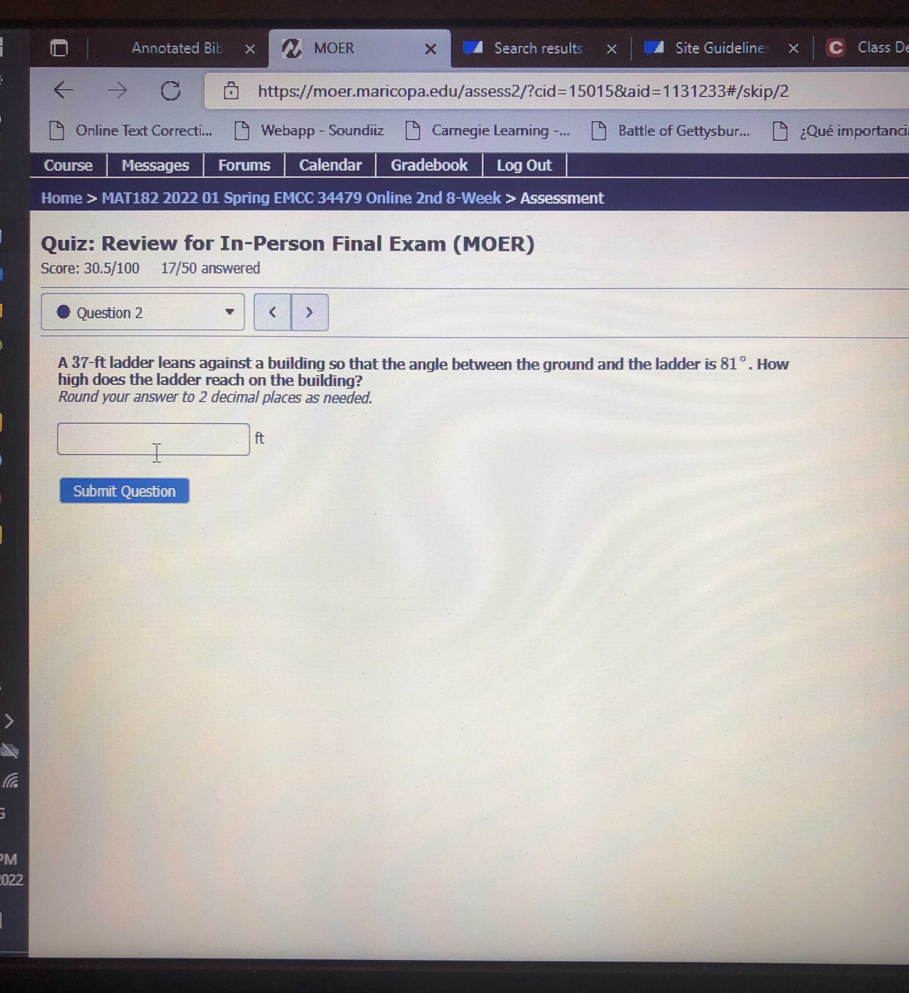 A \( 37 \) -ft ladder leans against a building so - CameraMath