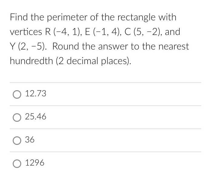 how to find the perimeter of a rectangle with vertices