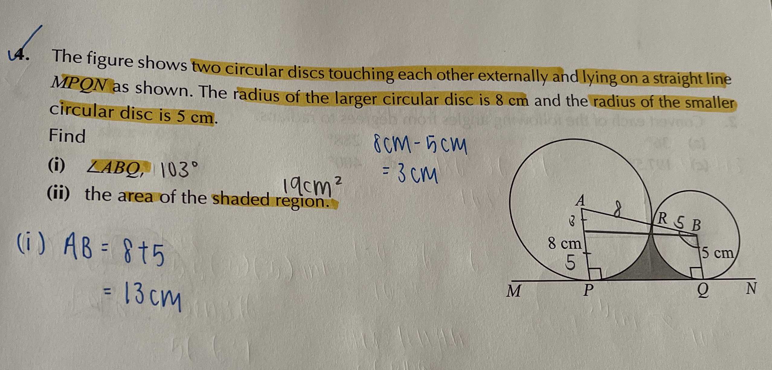 The Figure Shows Two Circular Discs Touching Each ... - CameraMath