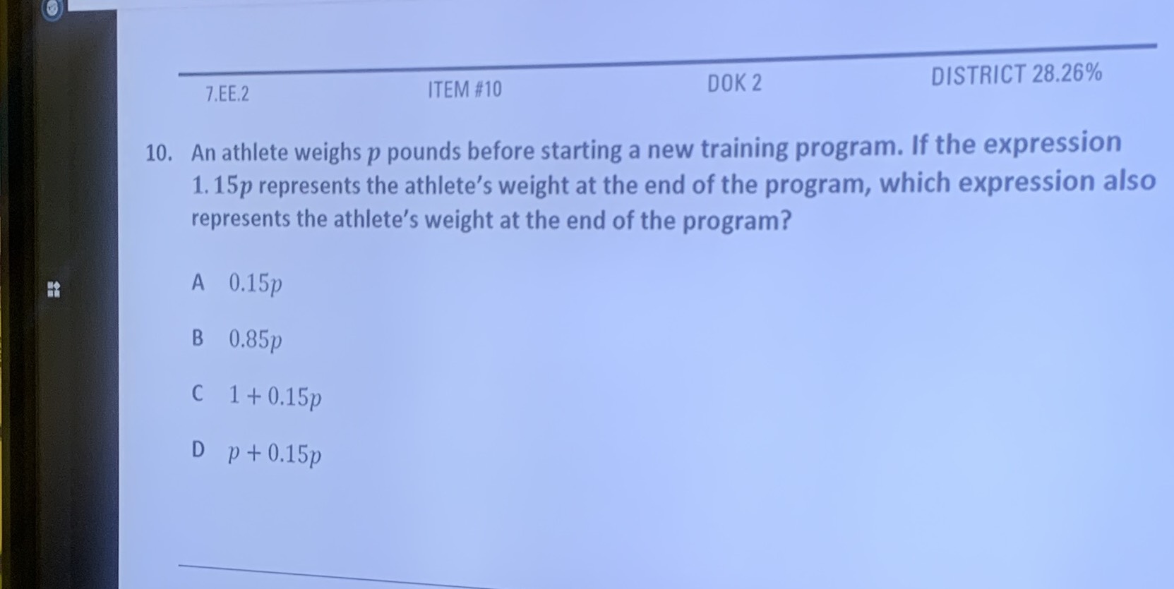 10. An athlete weighs \( p \) pounds before starti...