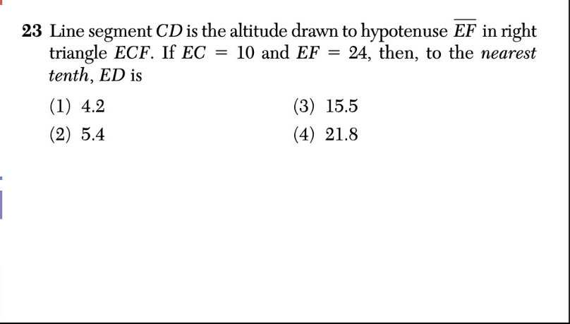 Line segment \( C D \) is the altitude drawn to hy...