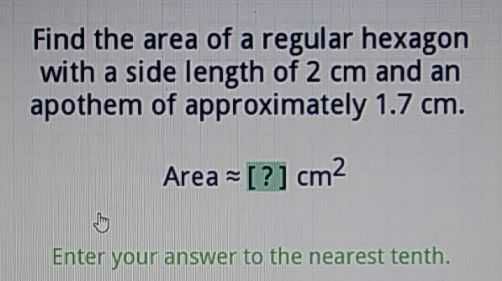 find-the-area-of-a-regular-hexagon-with-a-side-len-cameramath