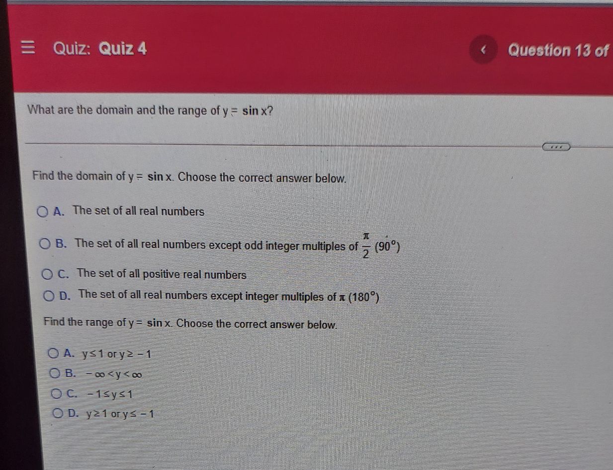 what-are-the-domain-and-the-range-of-y-sin-x-cameramath