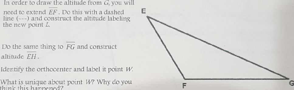In order to draw the altitude from \( G \) , you w...