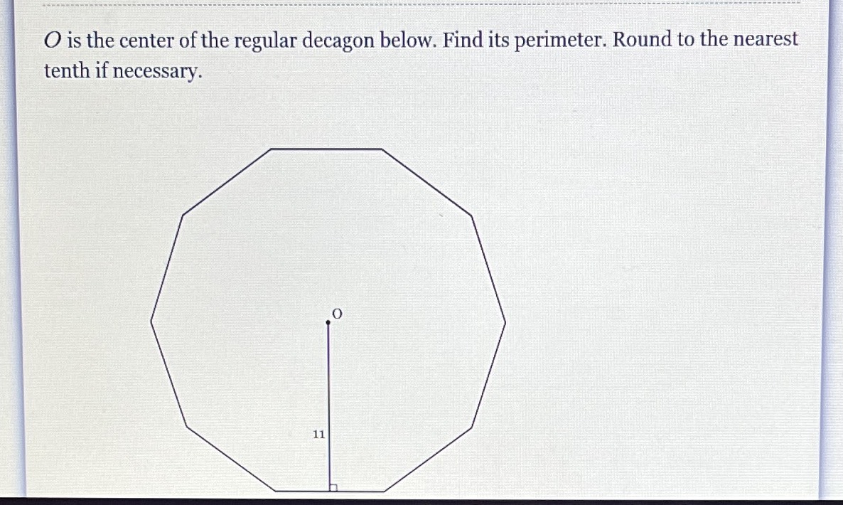 \(O \) is the center of the regular decagon below.... - CameraMath