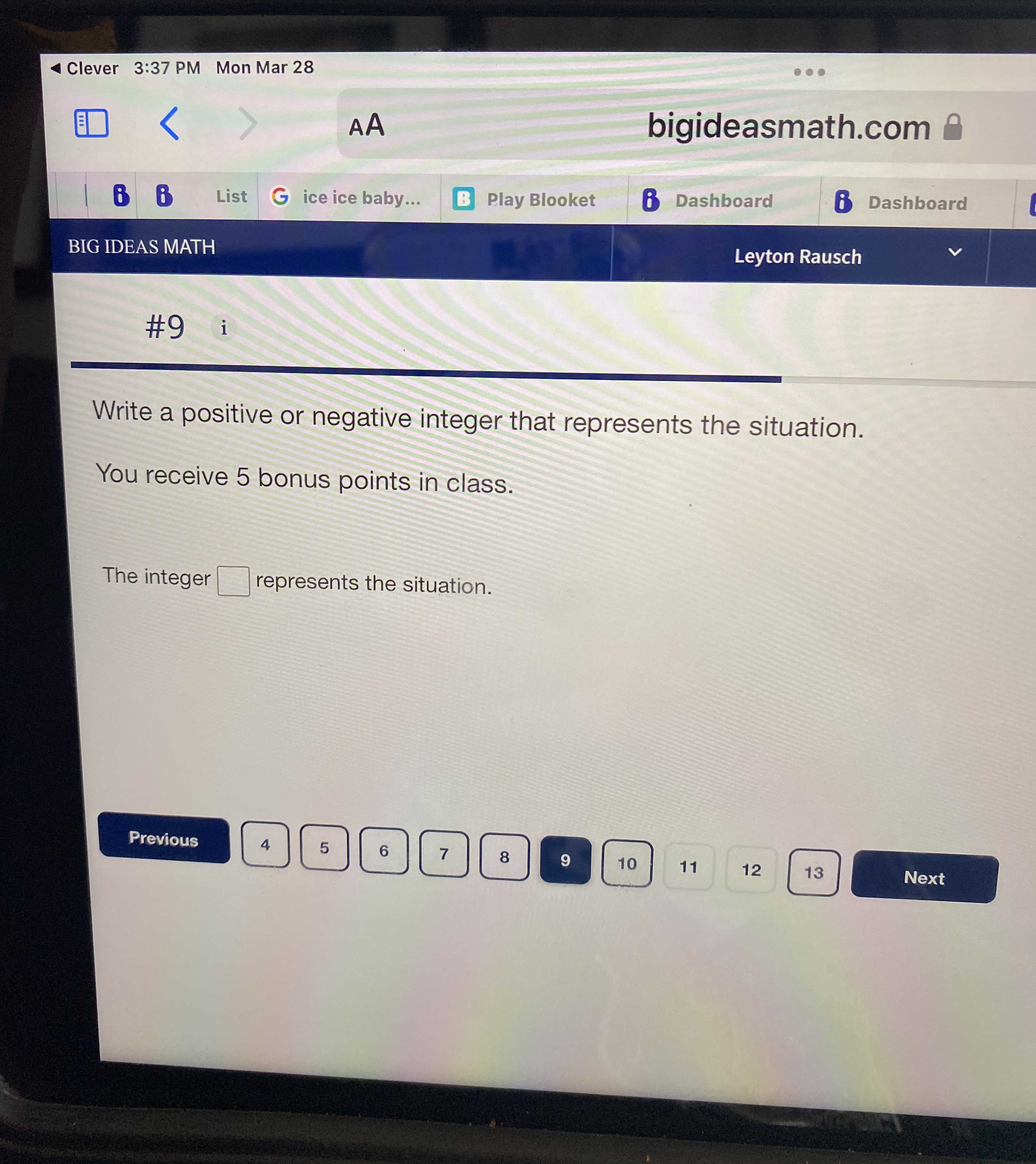 Write A Positive Or Negative Integer That Represen CameraMath