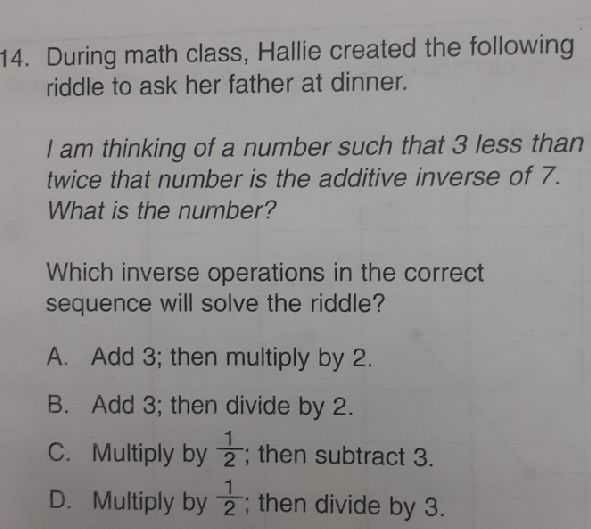 14. During math class, Hallie created the followin...