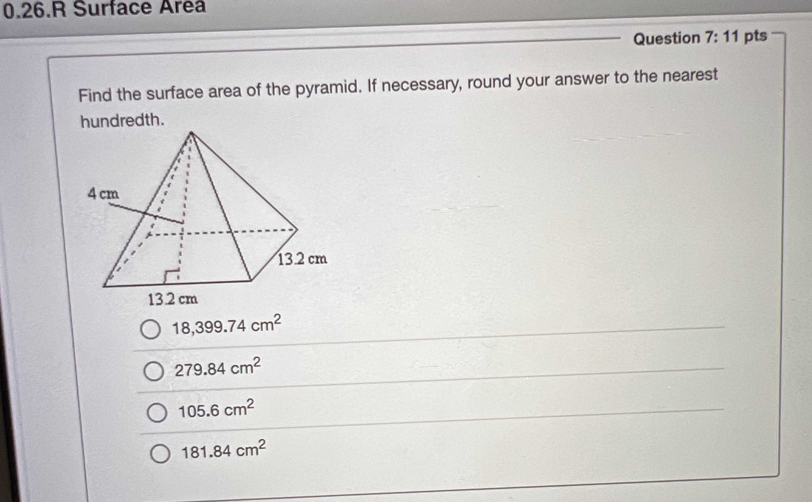 Find the surface area of the pyramid. If necessary...