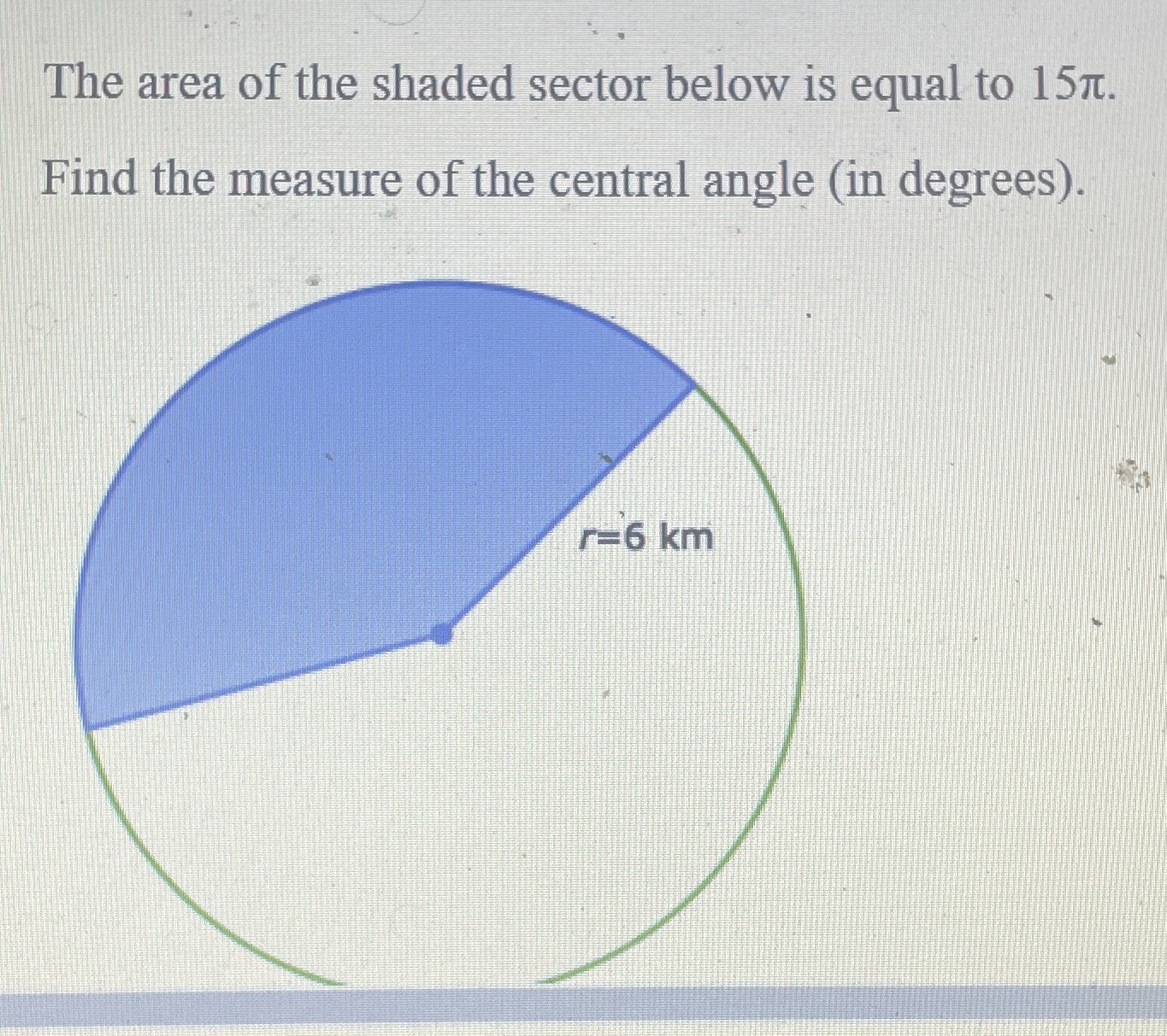 the-area-of-the-shaded-sector-below-is-equal-to-cameramath