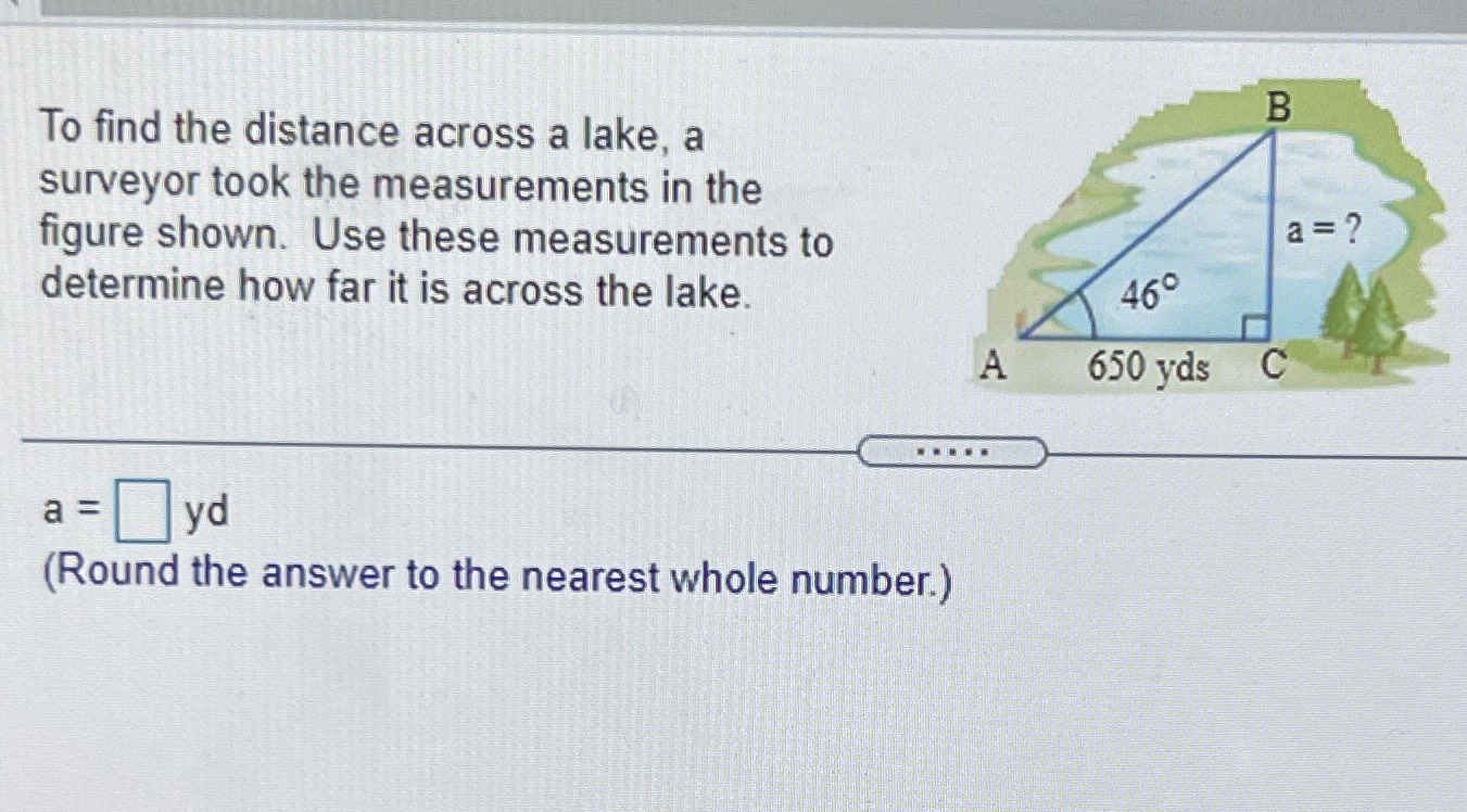 To find the distance across a lake, a surveyor too... CameraMath