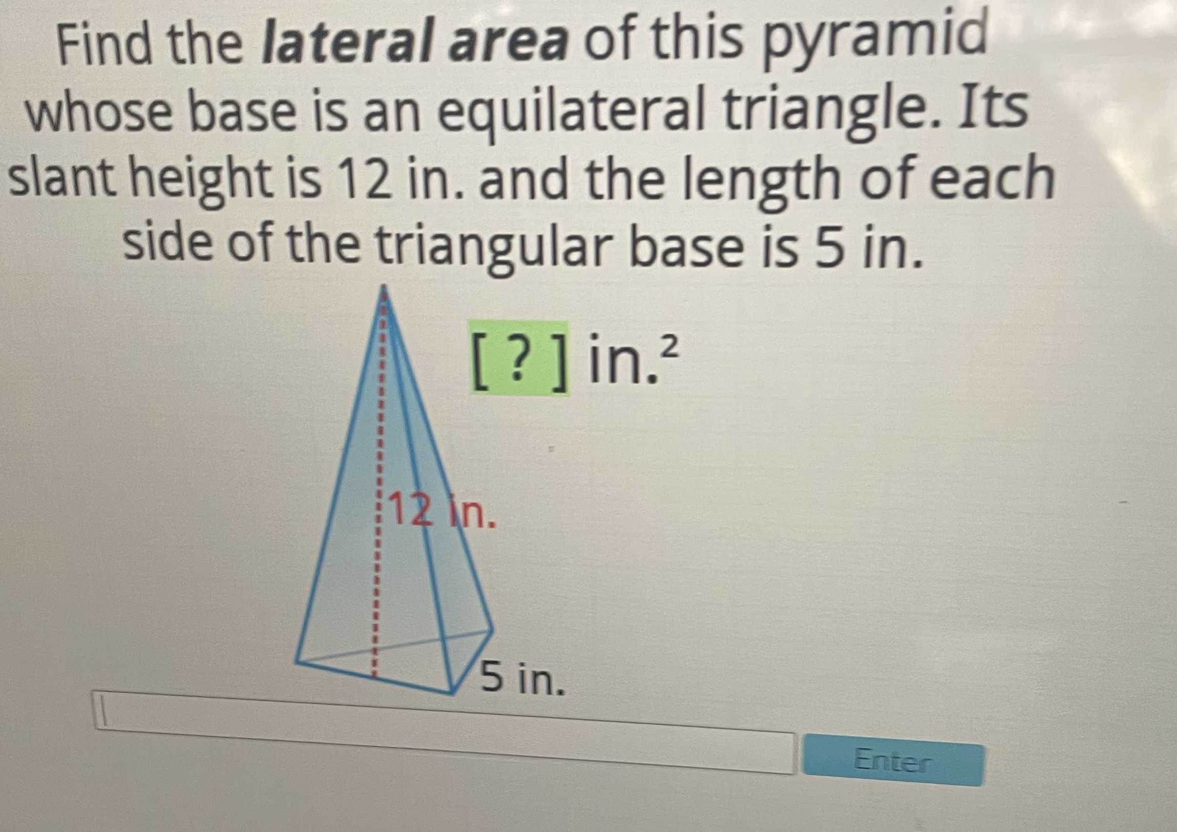 find-the-lateral-area-of-this-pyramid-whose-base-i-cameramath