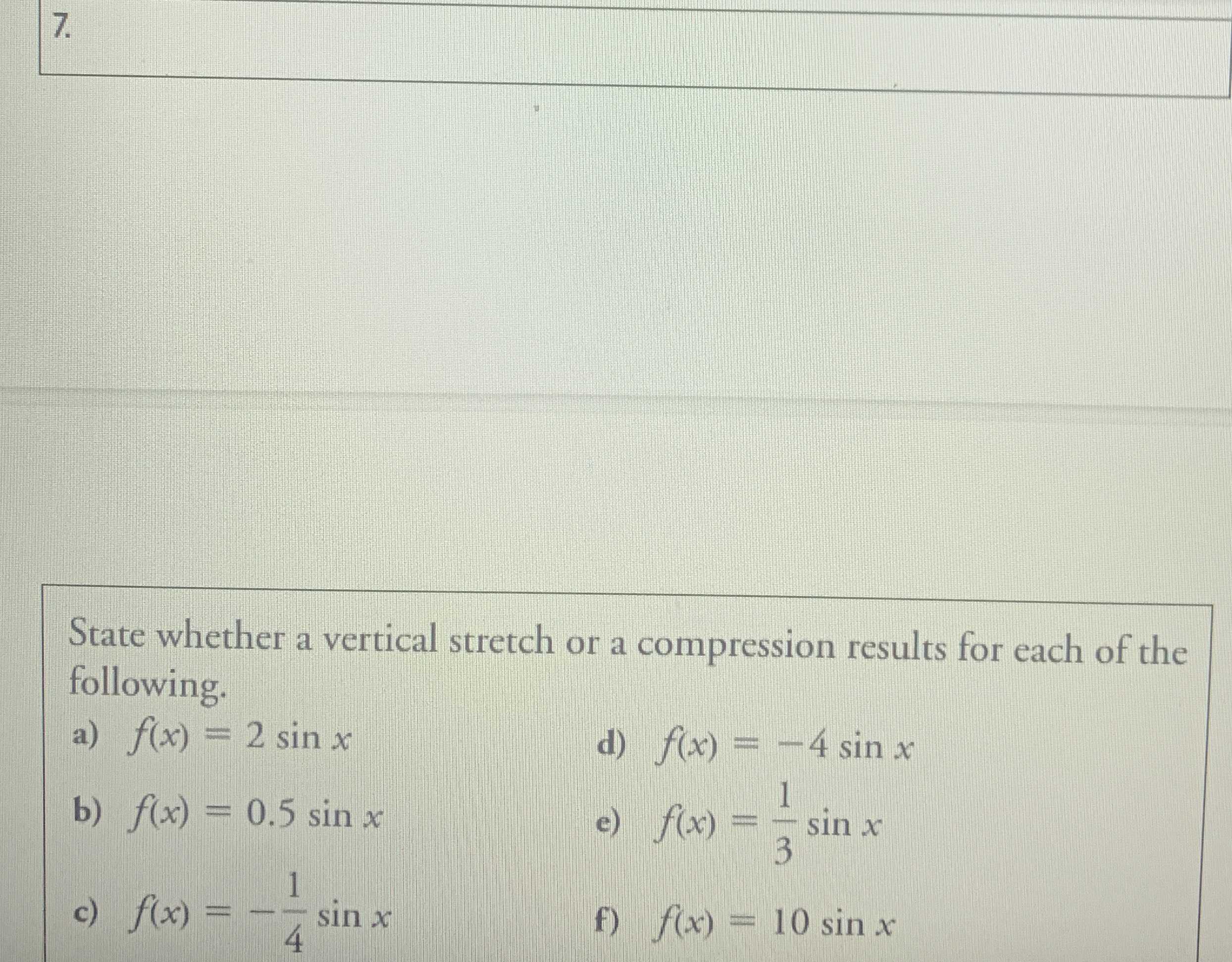 State whether a vertical stretch or a compression ...