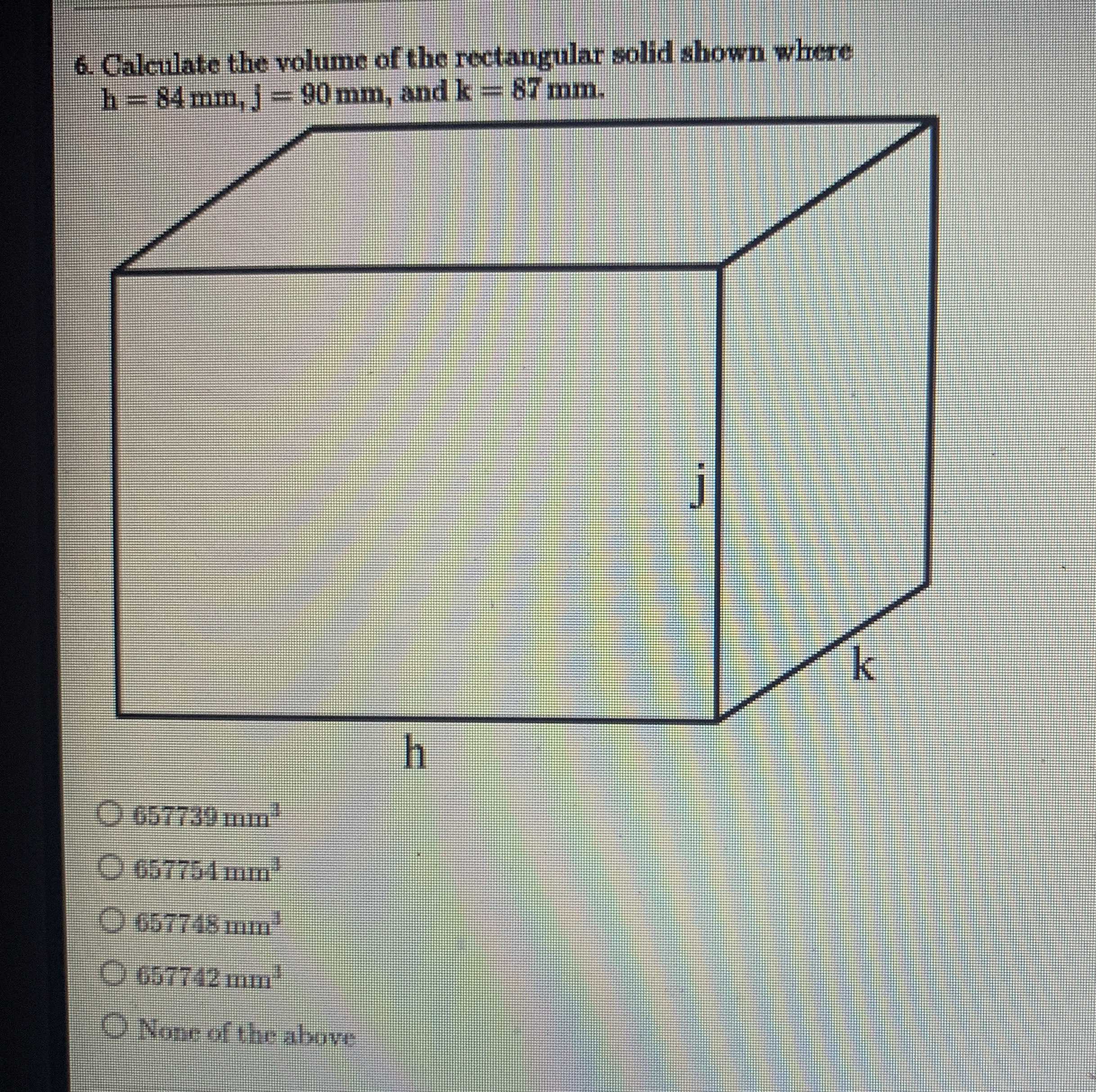 6. Calculate the volume of the rectangular solid s... - CameraMath