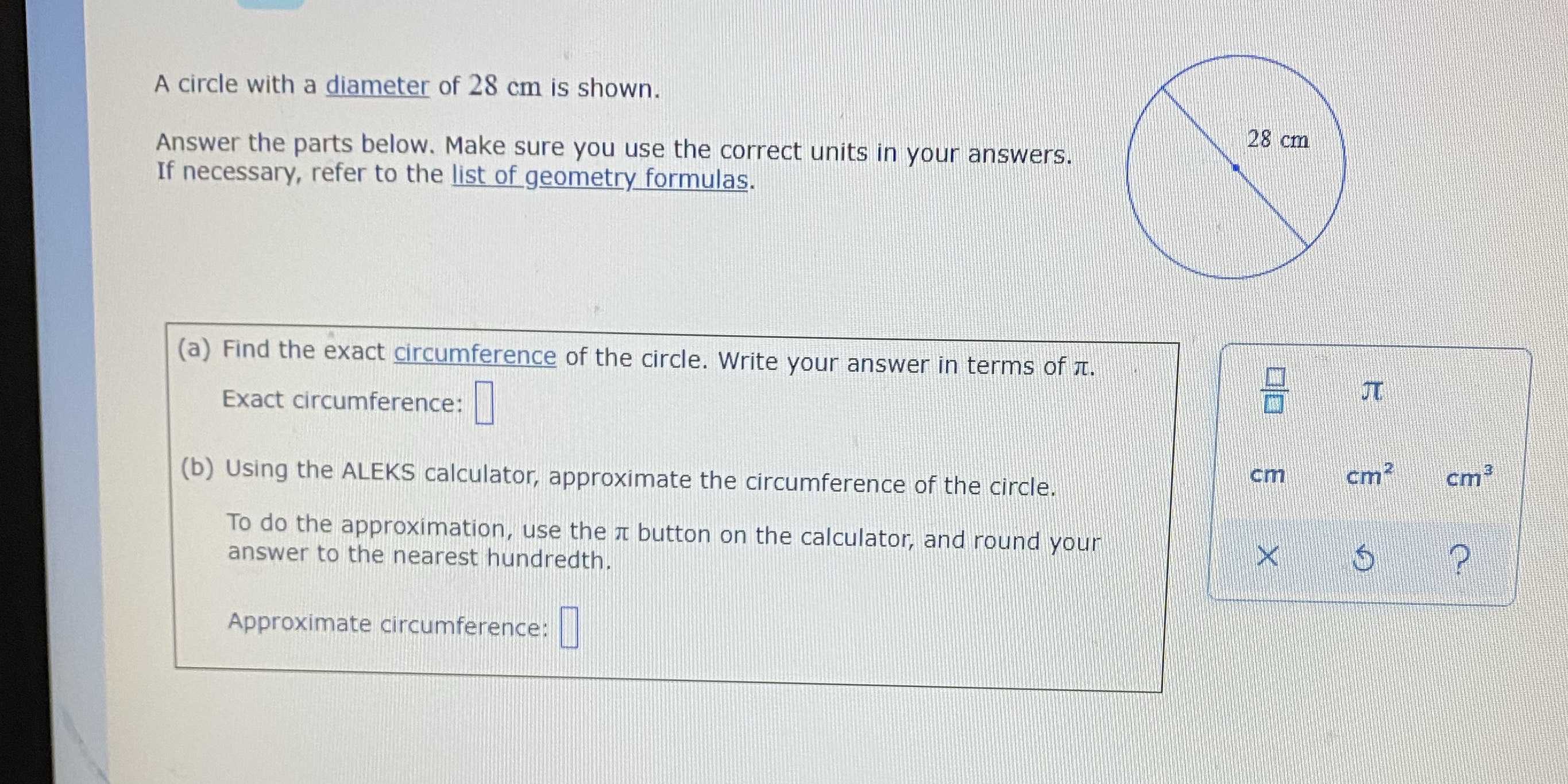 a-circle-with-a-diameter-of-28-cm-is-shown-cameramath