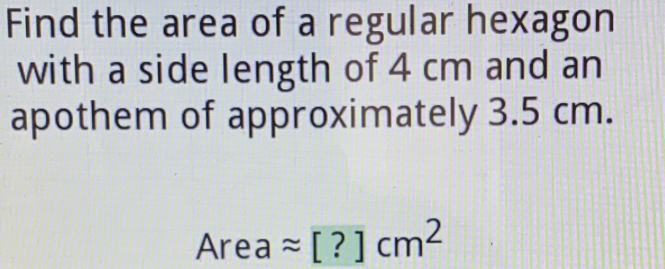 how to find area of regular hexagon with side length