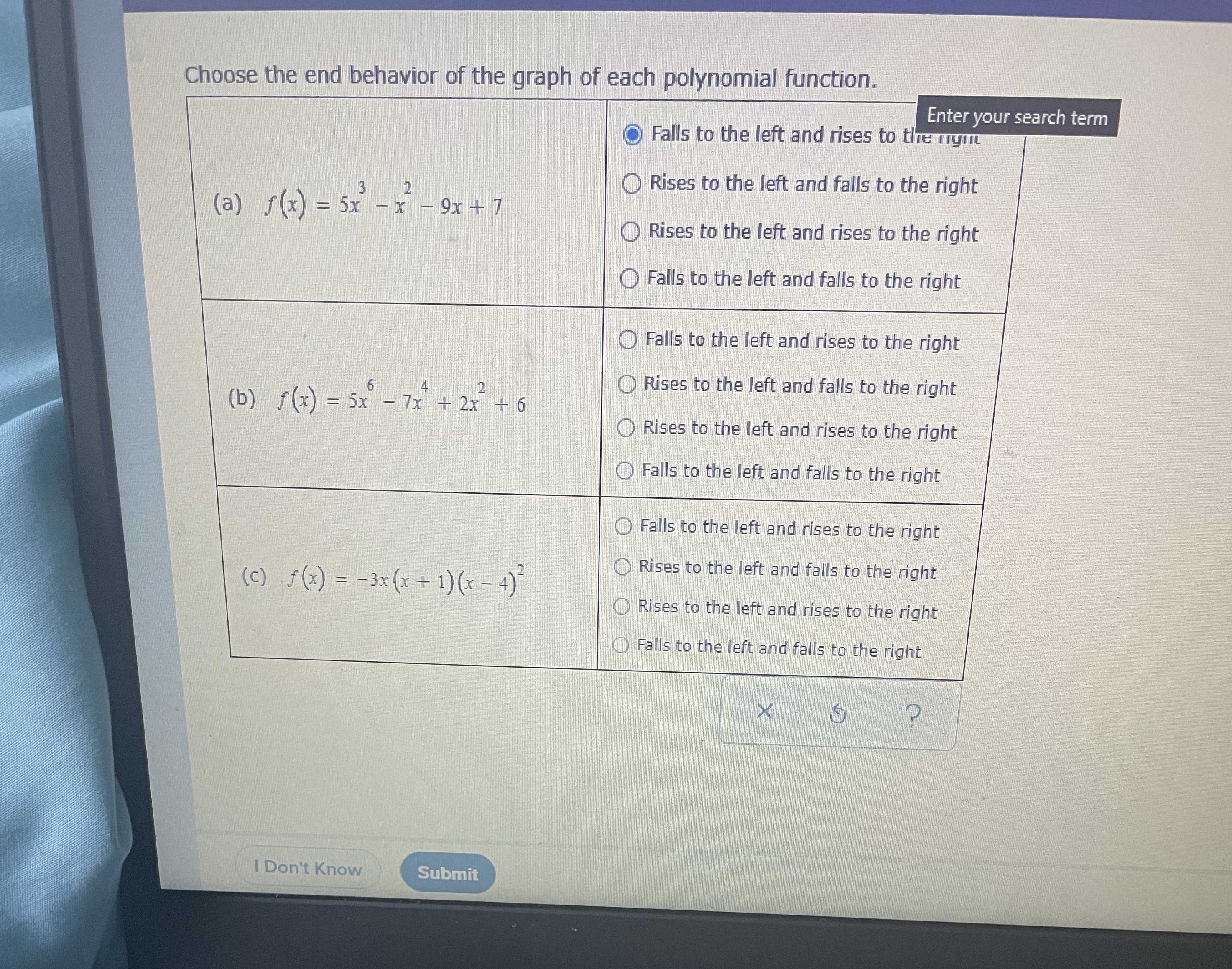 choose-the-end-behavior-of-the-graph-of-each-polyn-cameramath