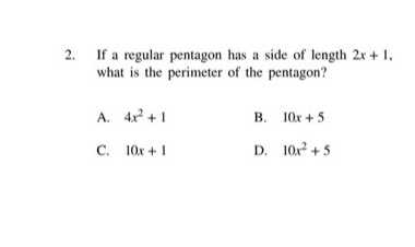 2. If a regular pentagon has a side of length \( 2...