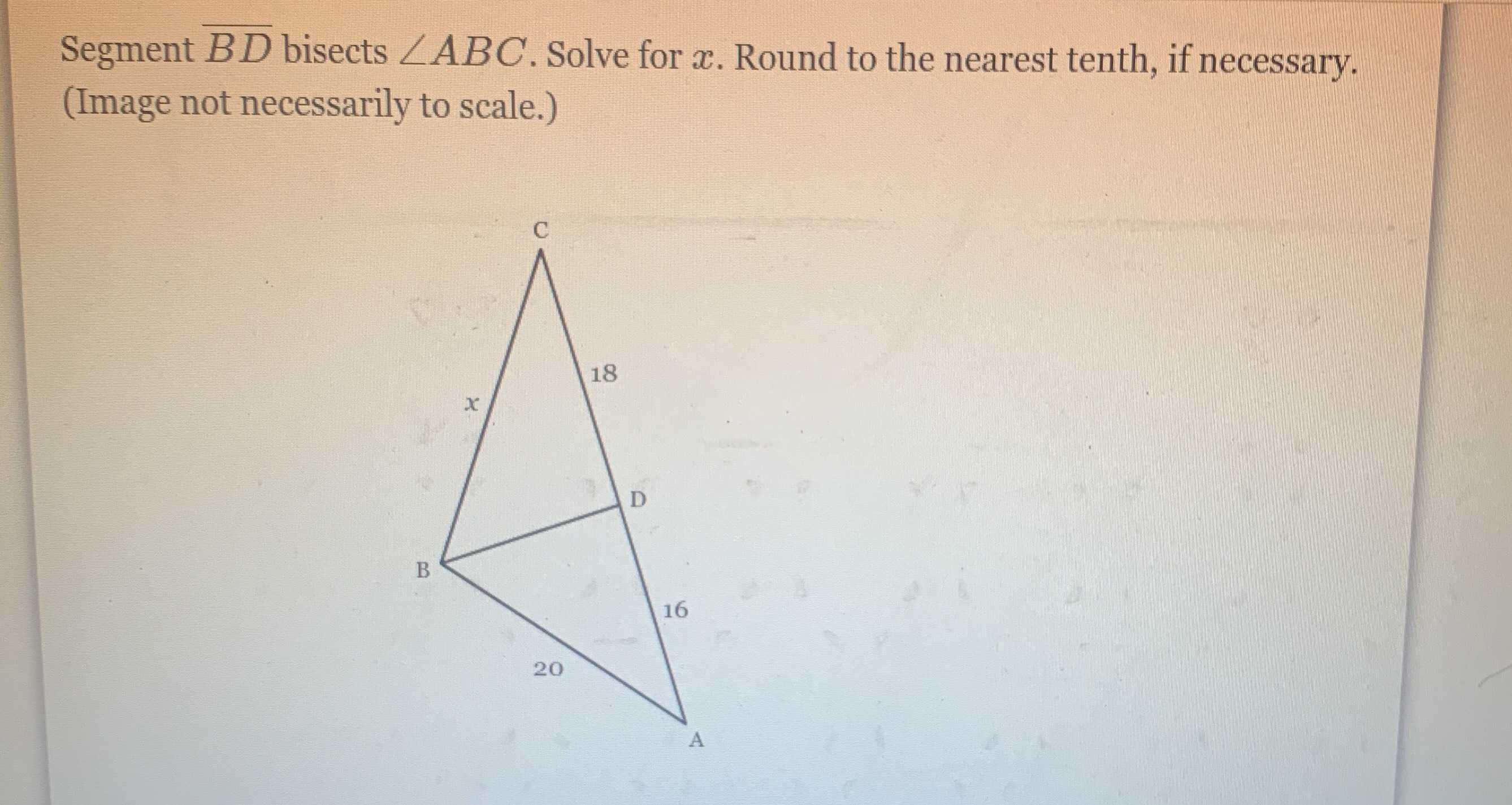 Segment \( \overline { B D } \) bisects \( \angle ... - CameraMath