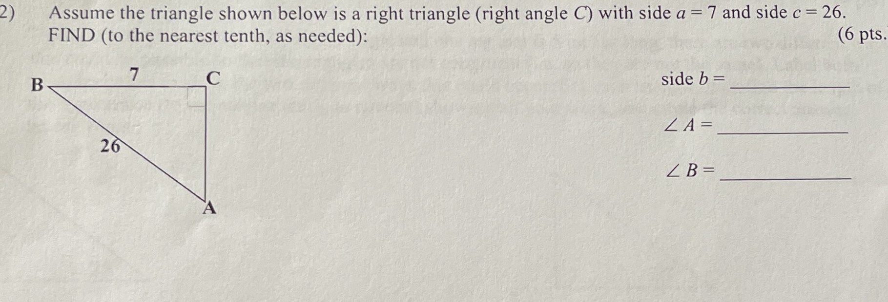 Assume The Triangle Shown Below Is A Right Triangl Cameramath 2720