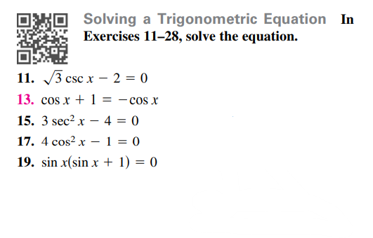 Solving A Trigonometric Equation In Exercises 11 2 CameraMath