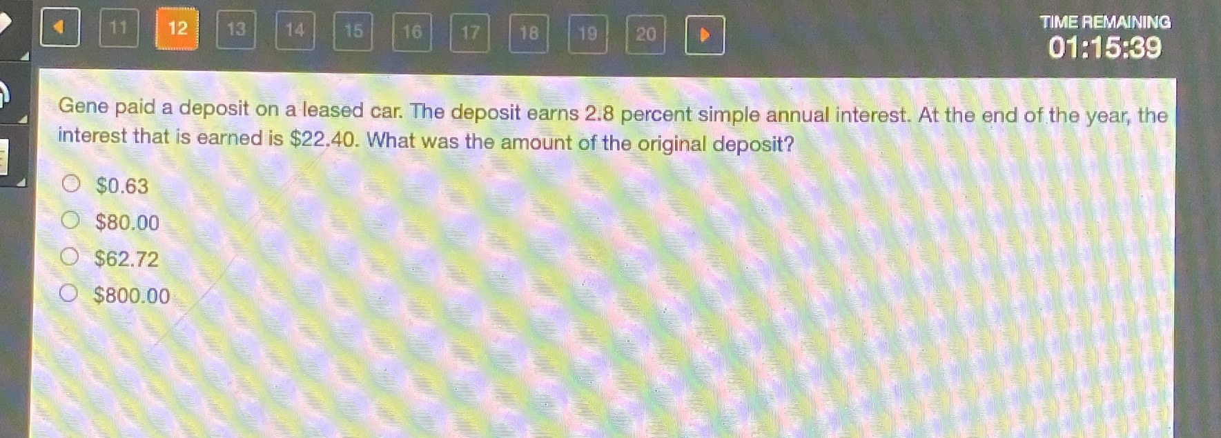 Gene paid a deposit on a leased car. The deposit e... CameraMath