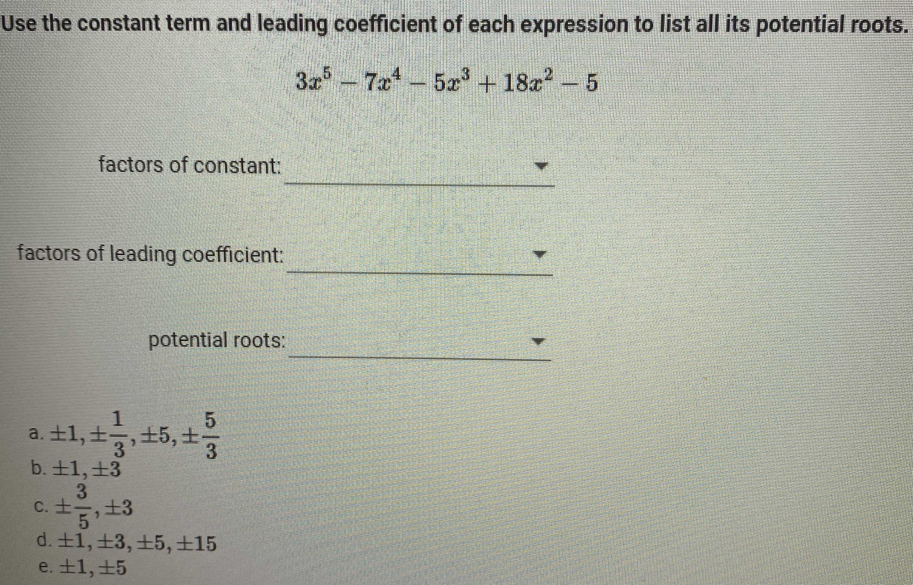 What Are The Factors Of The Constant Term