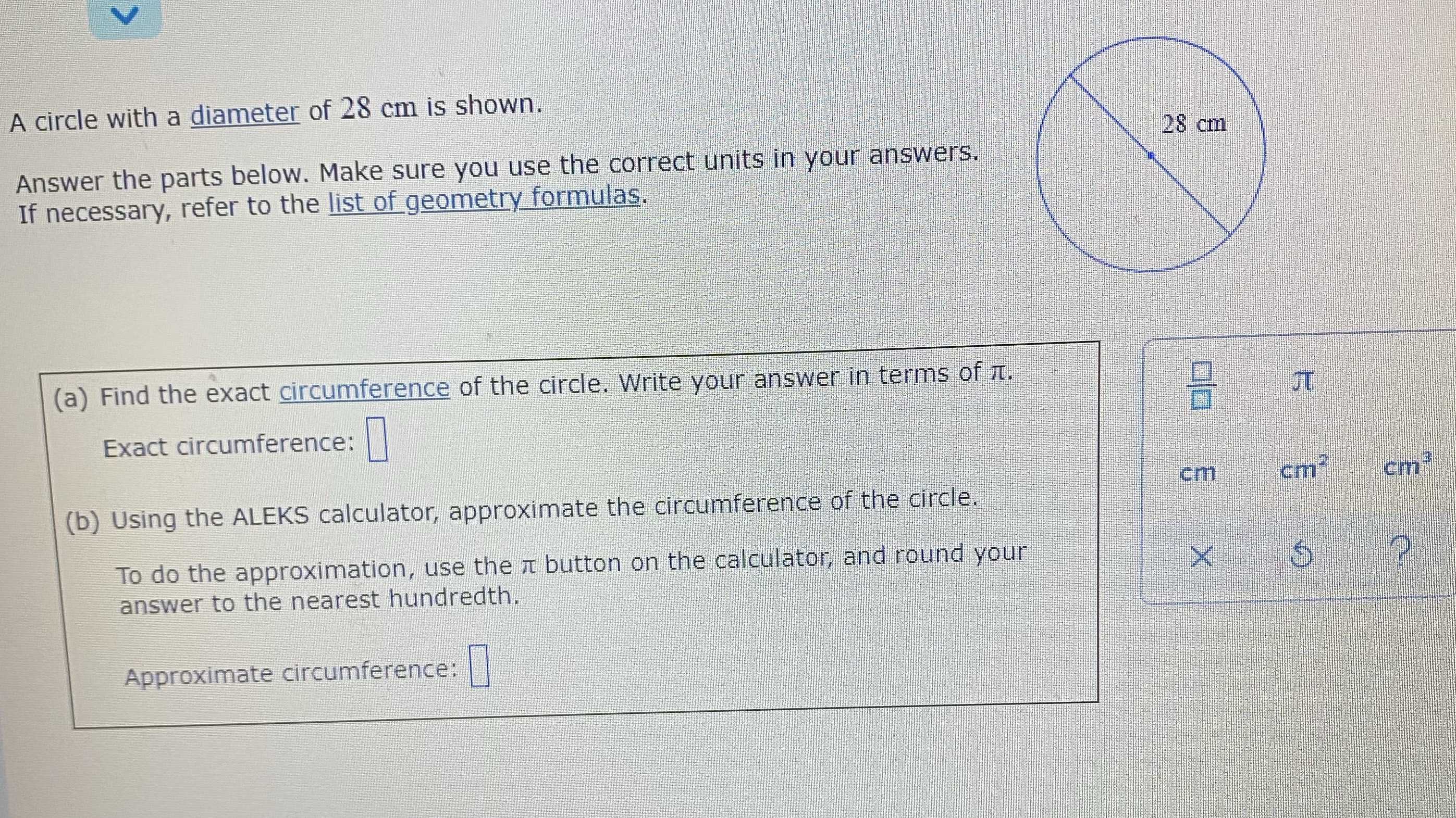 a-circle-with-a-diameter-of-28-cm-is-shown-cameramath