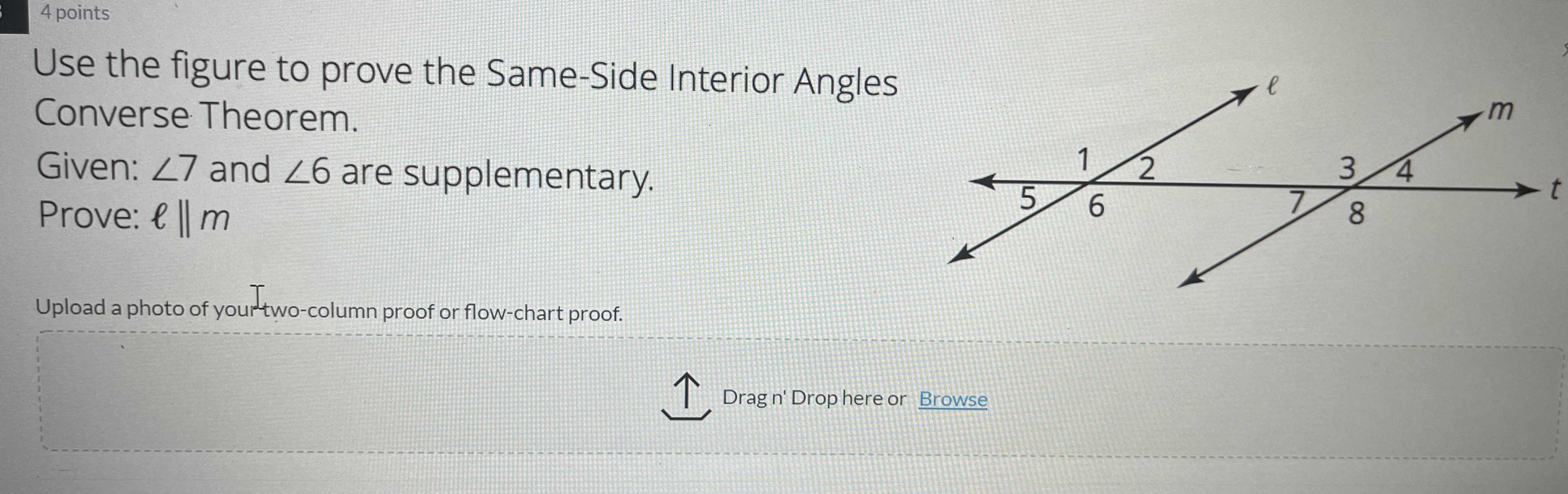 Use The Figure To Prove The Same Side Interior Ang CameraMath