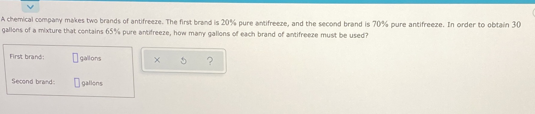A chemical company makes two brands of antifreeze....