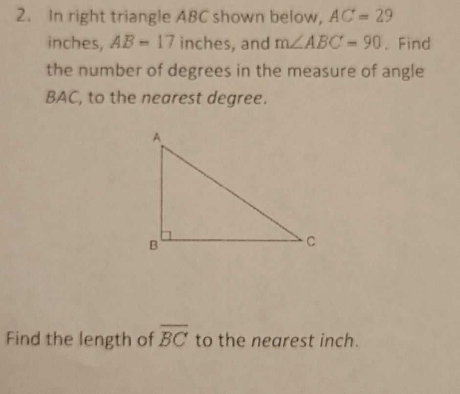 In Right Triangle \( A B C \) Shown Below, \( A C ... - CameraMath