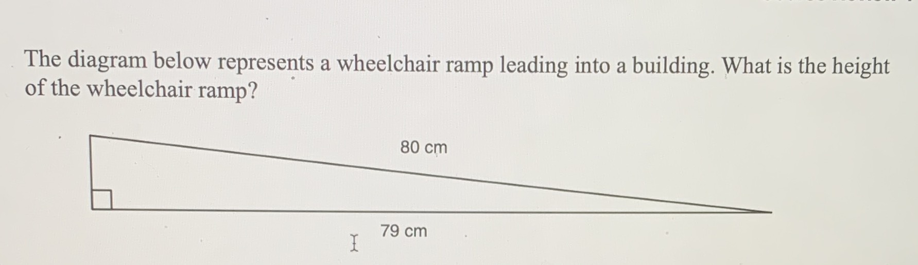 The diagram below represents a wheelchair ramp lea... CameraMath