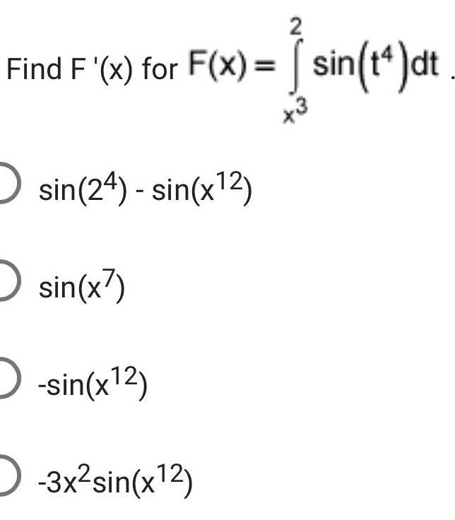Find \( F ^ { \prime } ( x ) \) for \( F ( x ) = \... CameraMath