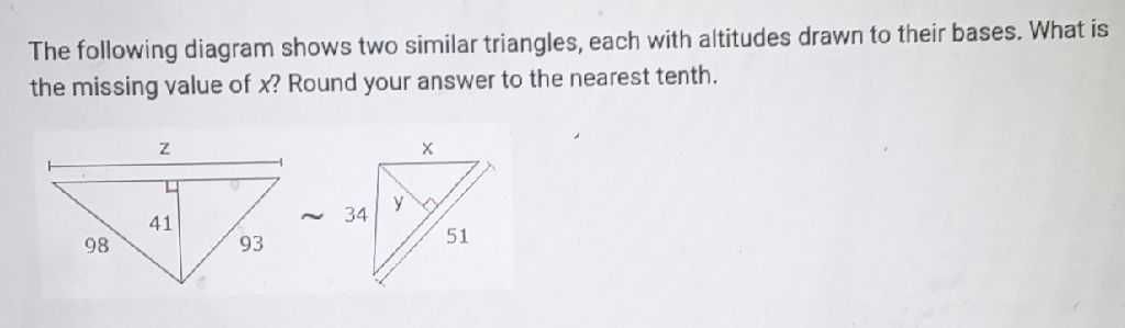 The Following Diagram Shows Two Similar Triangles Cameramath 6581