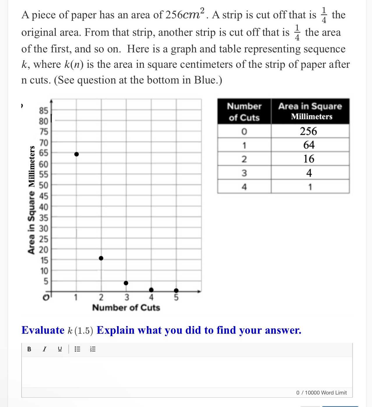 A piece of paper has an area of \( 256 cm ^ { 2 } CameraMath