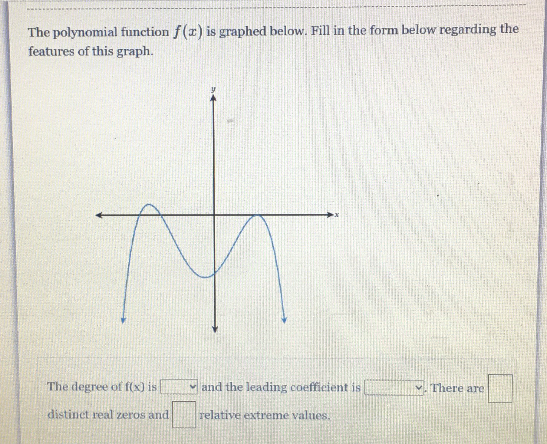 The Polynomial Function Fx Is Graphed Below Fil Cameramath