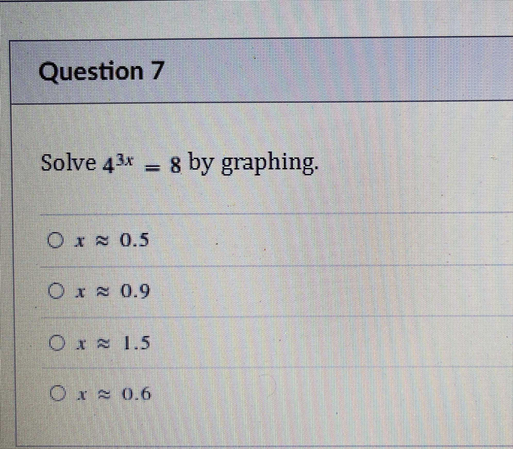 Question 7 Solve 4 3 X 8 By Gr CameraMath