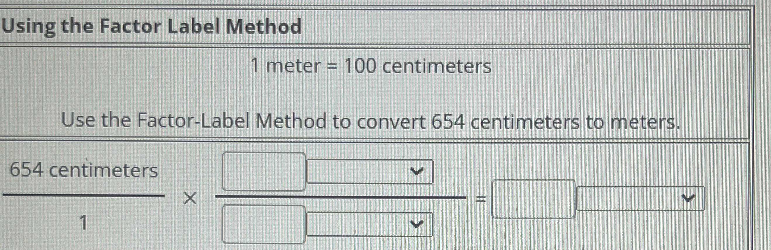 1 meter hotsell is 100 centimeters