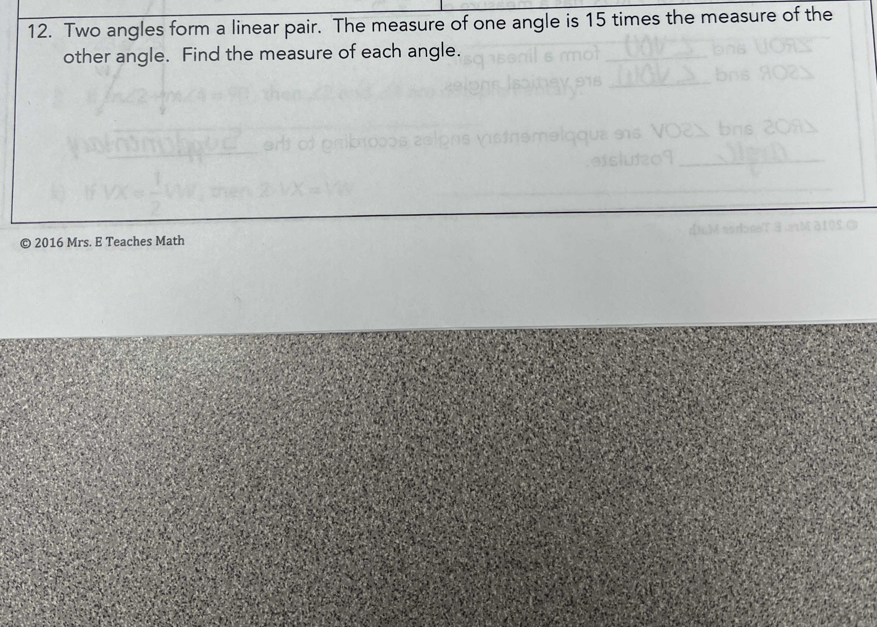 Two Angles Form A Linear Pair The Measure Of One CameraMath