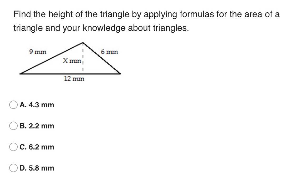 Find the height of the triangle by applying formul... CameraMath