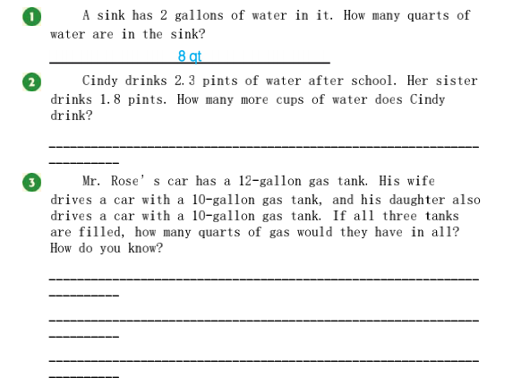 (1) A sink has \( 2 \) gallons of water in it. How...