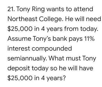 21. Tony Ring wants to attend Northeast College. H...
