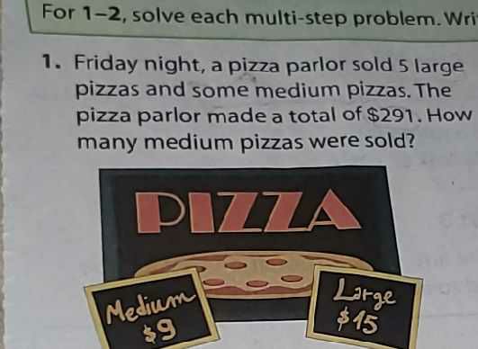 Friday night, a pizza parlor sold \( 5 \) large pi...